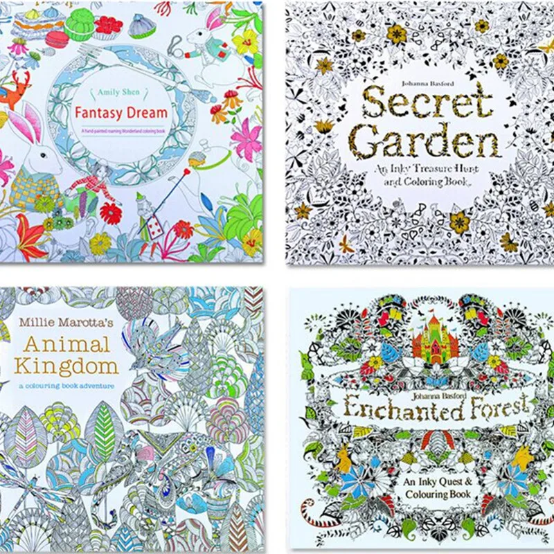 An Inky Treasure Hunt and Coloring Book Secret Garden by Johanna Basford Kids Learning Education ...
